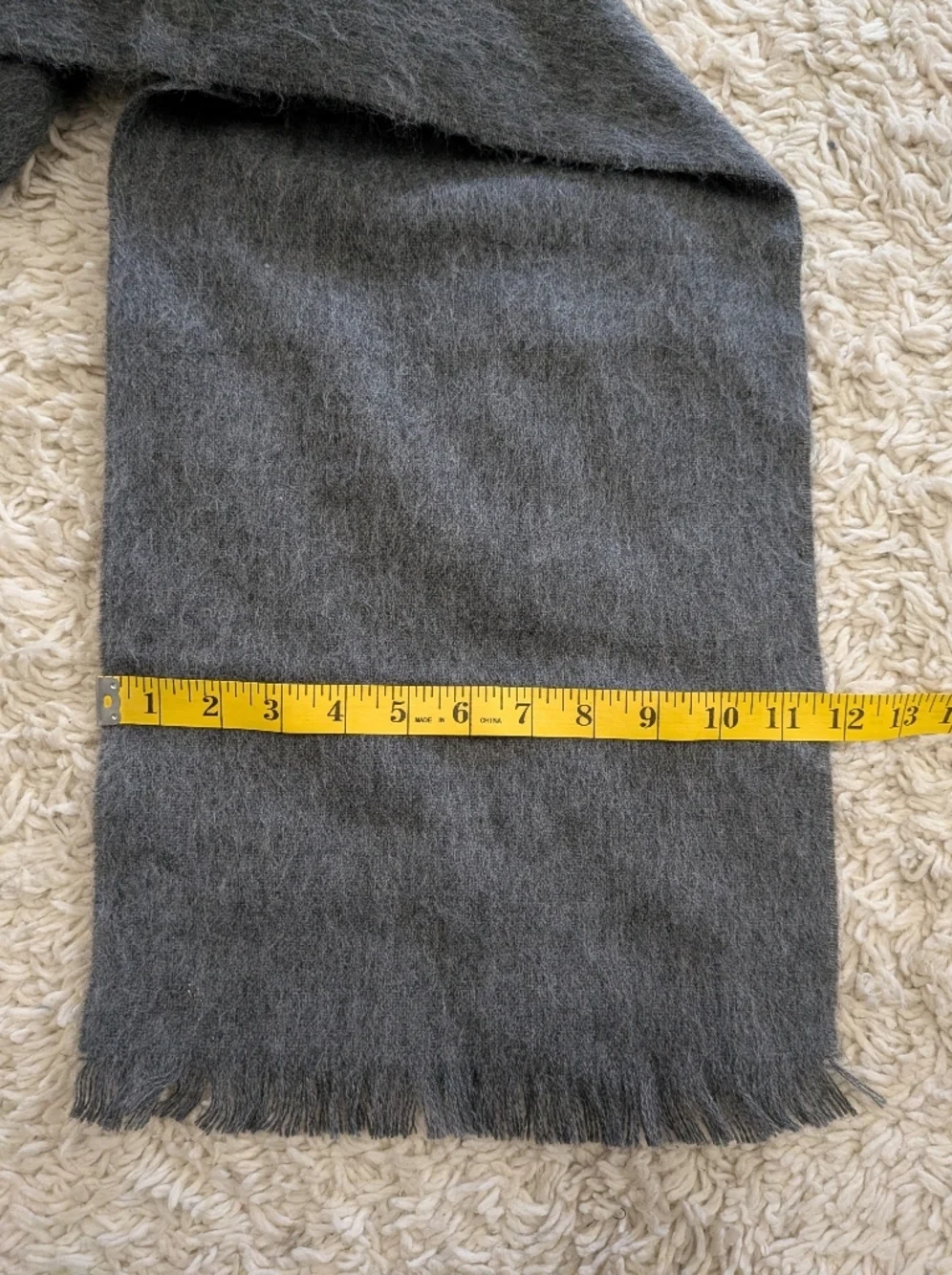 Classic Men's Gray Cashmere Italian Fringe Scarf